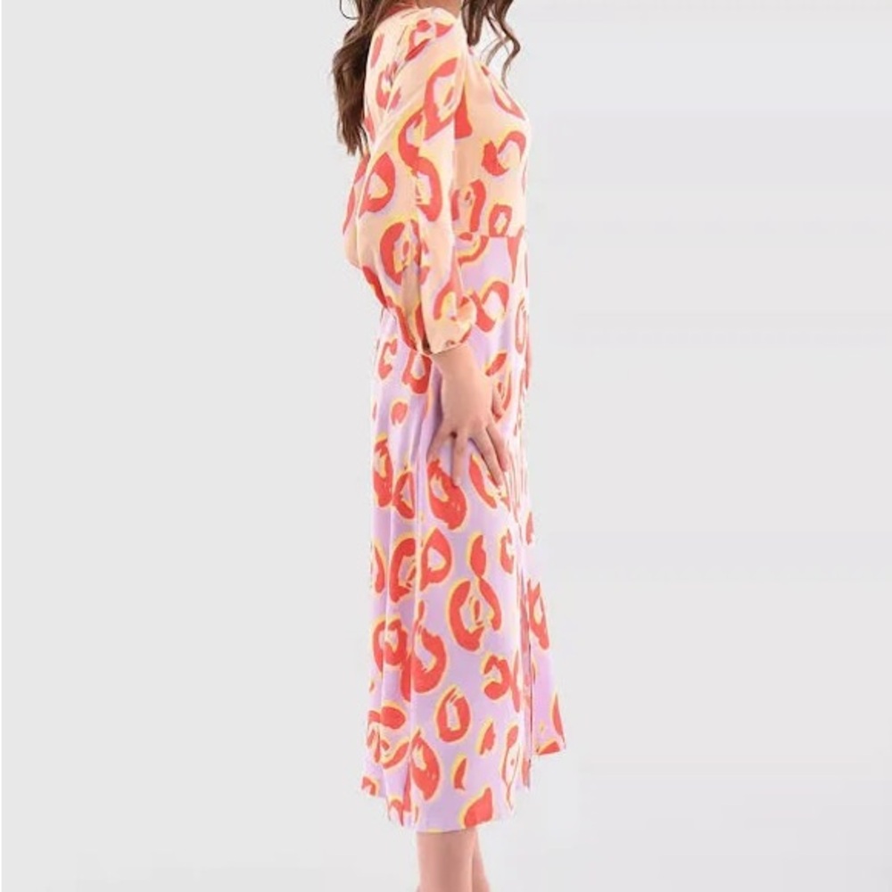 Closet London Red and White Long Sleeve Sundress with Bishop Sleeves